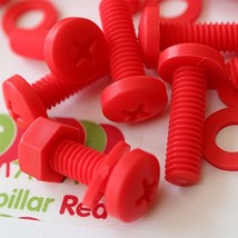 20 x Red Philips Pan Head Screws Polypropylene (PP) Plastic Nuts and Bol... - £13.90 GBP
