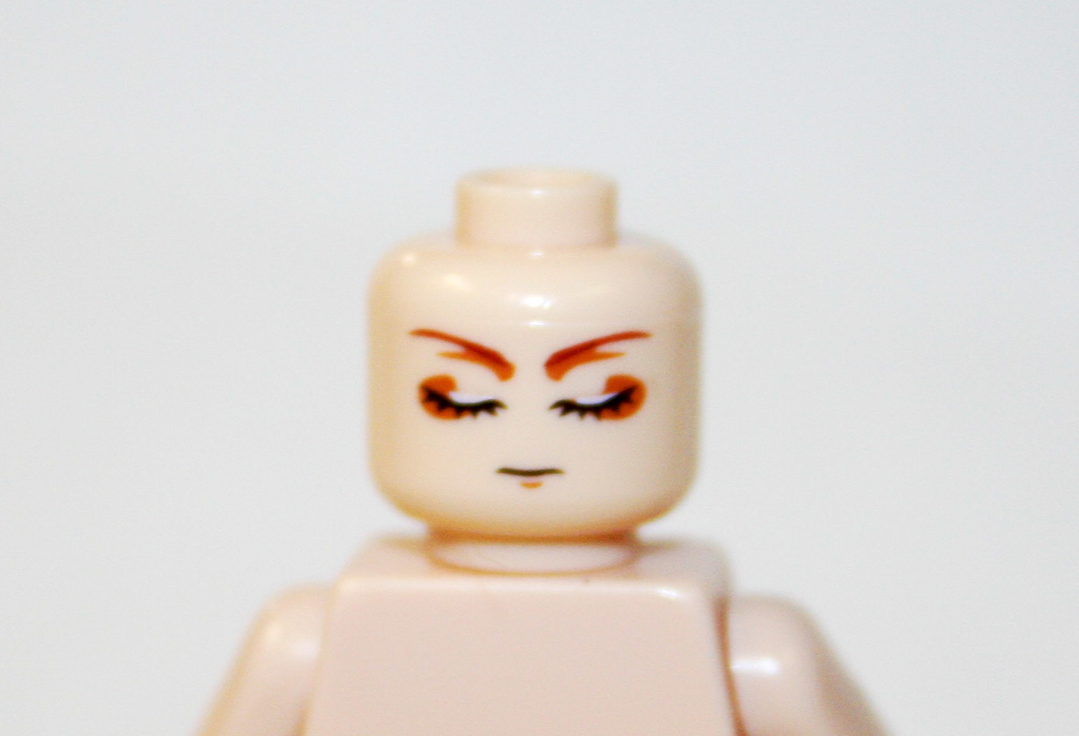 Single Sale Head  female Closed Eyes  Minifigure head DIY Block Toys - $2.00