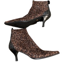 Donald J. Pliner Women&#39;s Designer Ankle Boots Size 8.5M Animal Print Brown Tan - £30.01 GBP