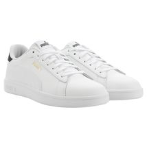 PUMA Men's Court Shoes Leather Sneakers Softfoam+ Comfort Black White Ne... - $42.99
