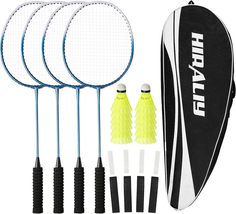 Badminton Rackets Set of 4 for Outdoor Backyard Games, Including 4 Rackets, 12 N - £36.12 GBP