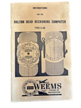 WEEMS Navigational E-6B Dead Reckoning Computer Instruction Manual Book 1944 Vtg - £10.98 GBP