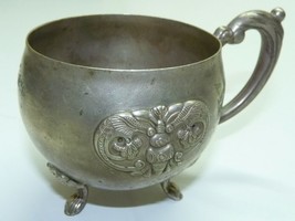 Antique Chinese Marked Low-Silver Vessel 4-Mark Seal Embossed Applictns ... - £143.83 GBP