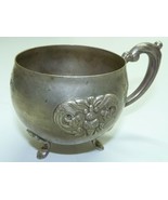 Antique Chinese Marked Low-Silver Vessel 4-Mark Seal Embossed Applictns ... - $184.00