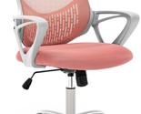 Mesh Mid Back Computer Desk Swivel Rolling Task Chair With Lumbar Support, - £94.13 GBP