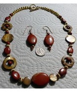Minty Venetian Murano Jadeite Etc. Set Necklace and Earrings - £7.82 GBP