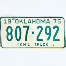 1975 United States Oklahoma Commercial Truck License Plate 807-292 - $17.60 CAD