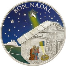 25g Silver Coin 2011 Andorra 5 Diners Merry Christmas Bon Nadal Nativity - £94.00 GBP