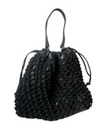 Elizabeth and James Mesh Crochet Market Shoulder Bag Tote Black Purse Dr... - $527.36 MXN