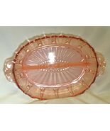 Oyster Pearl Celery Relish Dish Pink Depression Glass Anchor Hocking Divided - €34,38 EUR