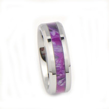 Women&#39;s Camo Wedding Band Pink/Purple/Fuchsia 7mm Tungsten Carbide - £19.87 GBP