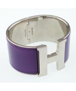 Hermes Clic Clac Purple Extra Wide Bangle Bracelet Nice - $1,778.53