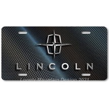 Lincoln Old Logo Inspired Art on Carbon FLAT Aluminum Novelty License Ta... - $17.99