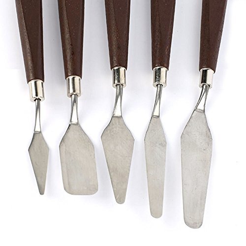 Bluemoona 5 Pcs - Set Artist Palette Oil Paint Spatula Mixing Tool 5 Sizes Art C