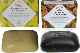 Nubian Heritage -1- Afri- Black Soap &1- Lemongrass Soap - 5oz Bars/ Shea Butter - $12.22