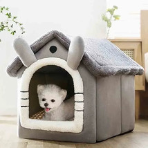 Indoor Warm Dog House Soft Pet Bed Tent House Dog Kennel Cat Bed with Removable  - £28.60 GBP+