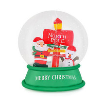 4 Feet Christmas Inflatable Snow Globe with Santa Snowman Road Sign - Color: Mul - £92.40 GBP