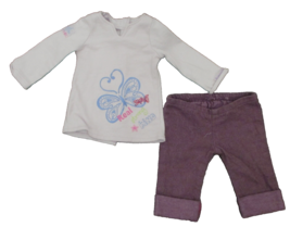 American Girl Light Purple Butterfly Top with Matching Purple Pants - $17.81