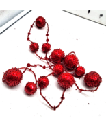 67&quot; long Red Ball Christmas Garland For Tree, Mantle (set of 9) - $40.00
