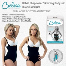 Belvia Shapewear Slimming Bodysuit (Black) Medium - £4.69 GBP