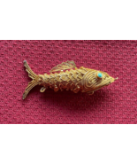 Antique Chinese Export Gold Washed Silver Articulated Fish Pendant - $3,684.74 MXN