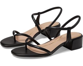 Cole Haan Womens Calli Thong Sandals Black Strappy Leather Block Heel  9 B NEW - £35.56 GBP