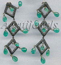 Victorian 2.52ct Rose Cut Diamond Gemstones Wedding Earrings Halloween - £661.73 GBP