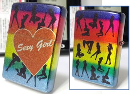 Sexy Girl Rainbow Glitter ZIPPO 2012 MIB Rare - £70.96 GBP
