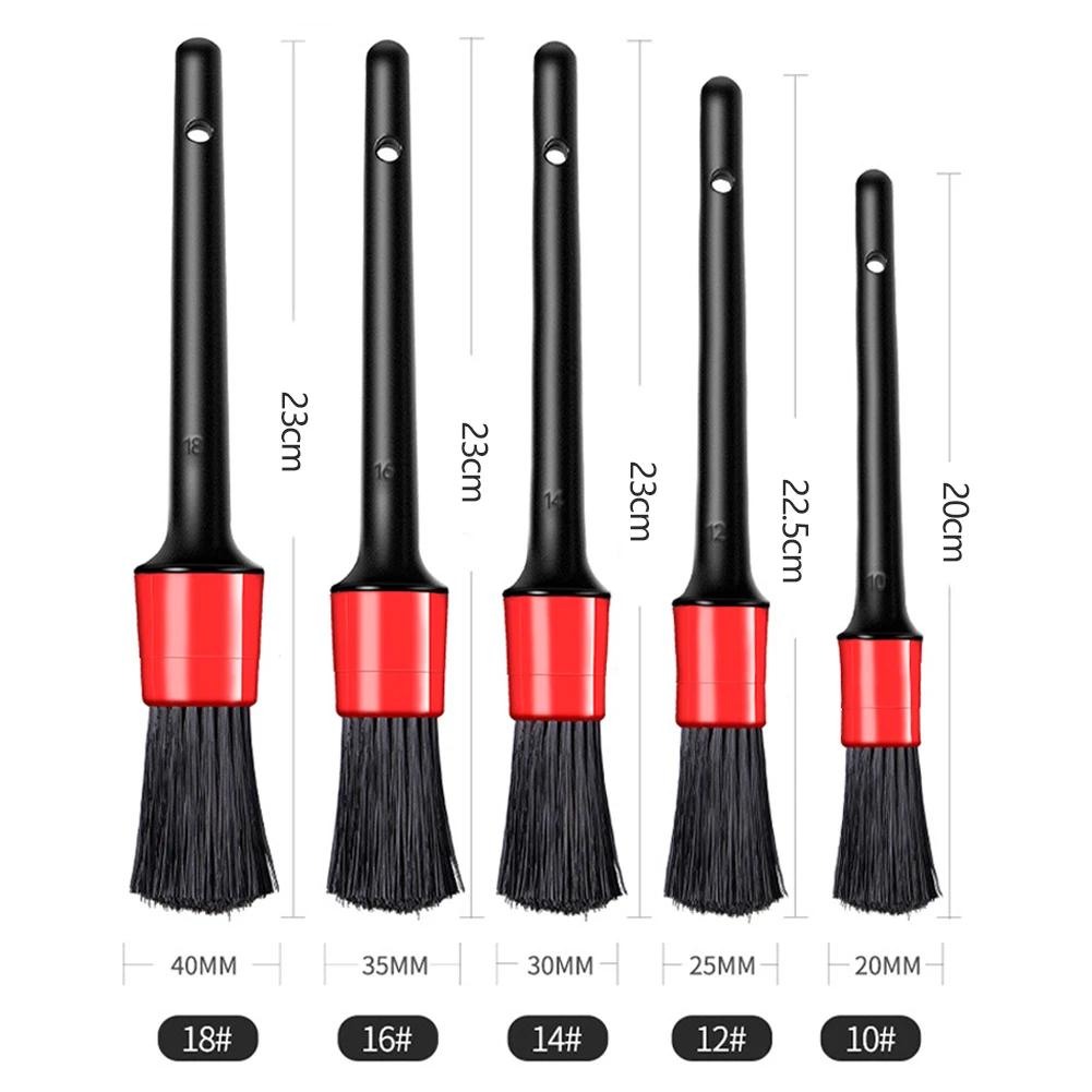 Car Detailing Brush Set - 5pcs Cleaning Brushes for Wheels, Air Outlets, Vents - £14.77 GBP
