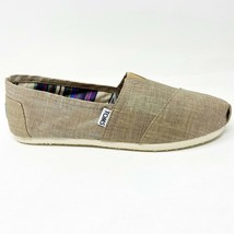 Toms Classics Champagne Metallic Linen Womens Size 6 Slip On Casual Flat Shoes - £33.18 GBP