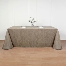 New Listingtaupe Brown 90X156&quot;&quot; Rectangular Premium Faux Burlap Polyester Tablec - £42.70 GBP