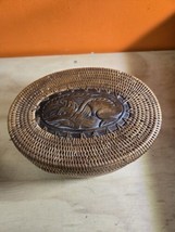 Antique Dayak Tribal Shaman Medicine Pot (Basket) with Hand-Carved  - $80.00