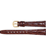 Ladies 14 mm Regular Brown Leather Crocodile Grain Semi-Padded Watch Str... - $43.37