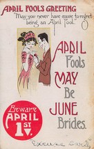 Aprile Fools Greetings-May Be June Brides ~1916 Cartolina Glasgow VA A Roanoke - £7.78 GBP
