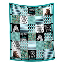 Horse Blanket For Girls - Horse Lover Gift For Girls - Plush Cozy Warm Horse Thr - £44.14 GBP