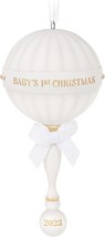 Christmas Ornament 2023 Baby&#39;s First Christmas Porcelain Baby Rattle Bab... - $40.51