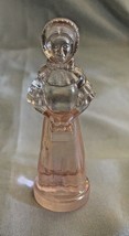 VINTAGE 1970’s Degenhart Glass Pink Colonial Priscilla Women Girl Figurine - £10.96 GBP
