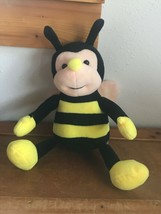 Gently Used Plush Joy Amigo Yellow &amp; Black Striped BUMBLE BEE Insect Stuffed - £11.90 GBP