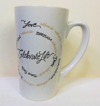 Vintage Celebrate Life Mug by Life is a Circle 5.25 Inch Love Dream Dance - £11.63 GBP