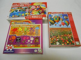 NEW Sealed Lot of 3 kids PuzzleBug Learning Puzzle Colors &amp; 2 in 1 ages 5+  - $13.85