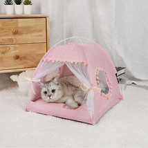 Sweet Princess Cat Bed Foldable Cats Tent Dog House Bed Kitten Dog Basket Beds C - £17.17 GBP+