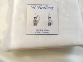 B. Brilliant 1/2&quot; Sterling Silver Cubic Zirconia Leverback Earrings C658 $70 - £14.49 GBP