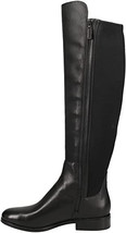 New $300 Black Womens 6 Cole Haan Leather Stretch Fabri Boots Tall Knee ... - $297.00