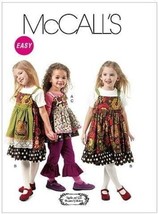 McCall&#39;s Sewing Pattern 6387 Girls Top Jumpers Detachable Aprons Pants Size 6-8 - £4.84 GBP
