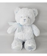 Baby Gund My First Teddy Bear Plush 11” Light Blue Stuffed Animal W/ Rib... - $14.84