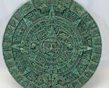 Vintage 60's Mayan Aztec Sun Calendar Malachite Composite Wall Art Hangi... - $97.02