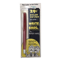Vintage 1972 Write Bros. by Paper Mate Ball Pen Red Deadstock Original Package - £16.29 GBP