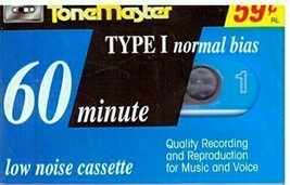 ToneMaster 60 Min. TYPE I Normal Bias Low Noise Cassettes (6Pack) - £9.28 GBP