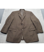 Andrew Fezza Blazer Mens Size 46L Brown Lined Plaid Notch Lapel Single B... - $513.85 MXN
