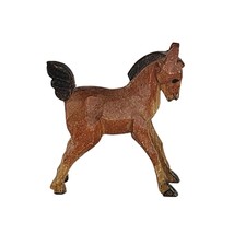 Vintage Wood Carved Foal Baby Horse Miniature Figurine Folk Art Primitive - £19.65 GBP